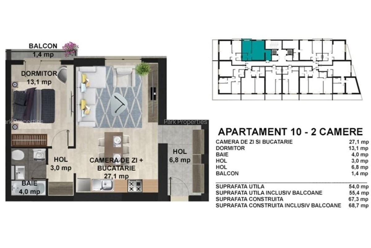 APARTAMENT PREMIUM 2 CAMERE 58 MP VEDERE LAC! PARC PRIVAT, COMPLEX NOU - 4