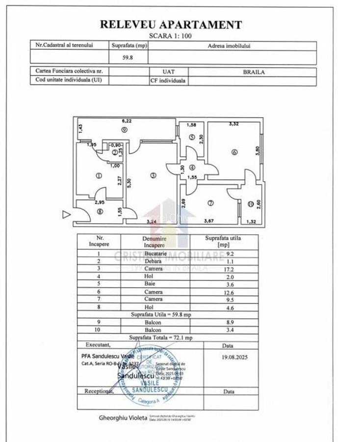 Disponibil Imediat! 3 camere, 72 mp, confort 1, Viziru 1 - 1