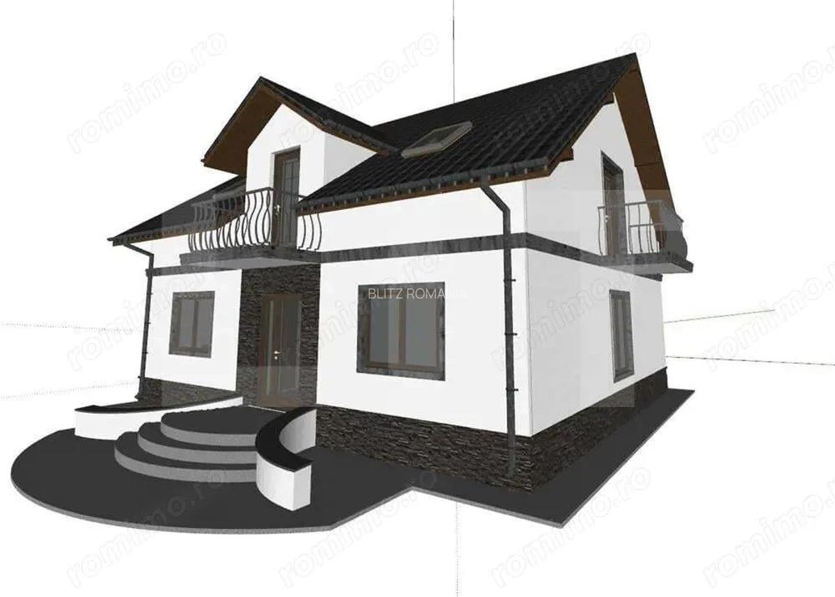 Proiect casa cu mansarda, 148 mp utili, teren 514 mp Tulbureni - 1