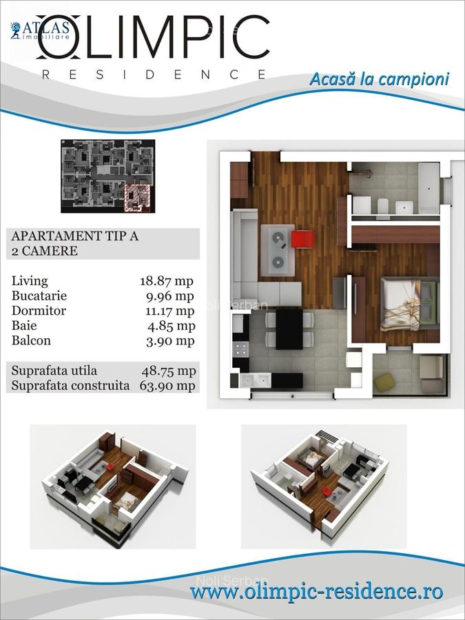 Apartament 2 camere, bloc 2015, complex Olimpic Residence, boxa - 19
