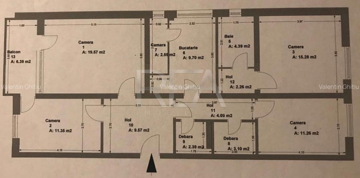 4 camere - Vatra  Luminoasa - decomandat - 3/4 - 104 mp - parcare - 8
