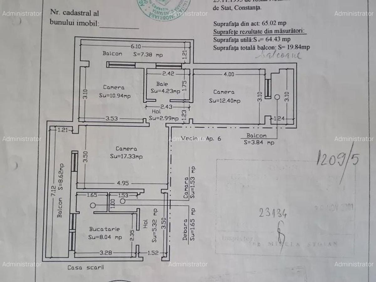 Trei camere etajul 1 , apartament Central. - 8