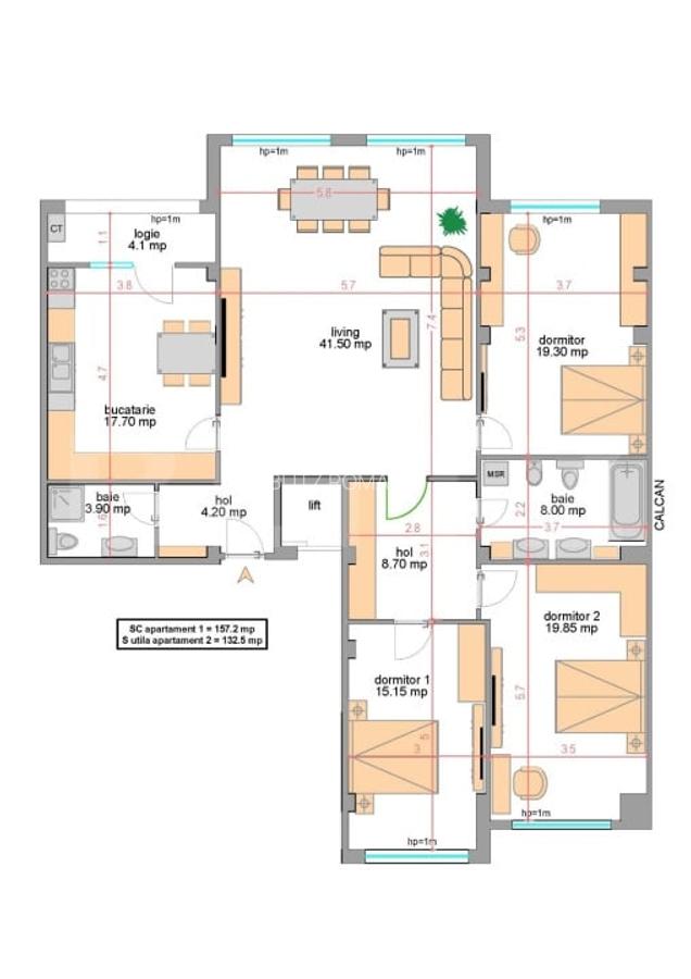 Apartament 3 camere, 84 mp utili, zona Central - 1