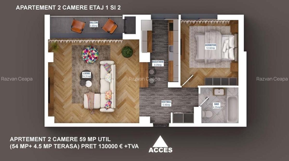 Apartament cu 3 camere în Sisești - 3