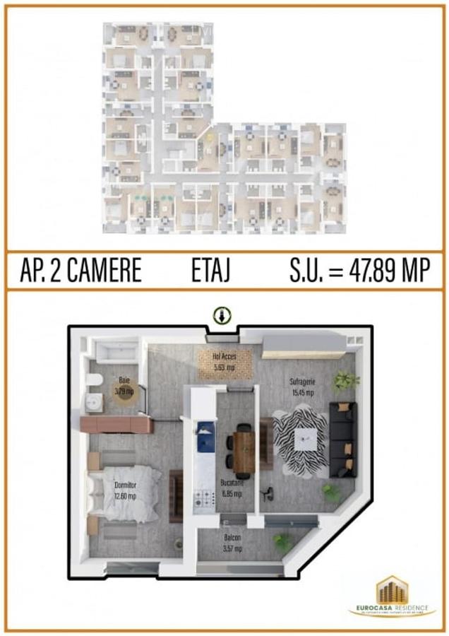 Apartament 2 camere, confort 1, bloc nou, etaj 5, strada TINERETULUI - CHIAJNA - 1