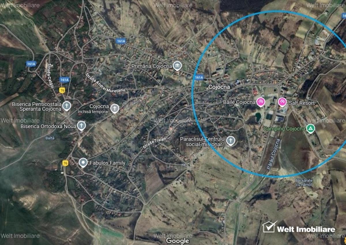 Cojocna, intravilan, 1600mp, priveliste peste bai, liniste aer curat - 2