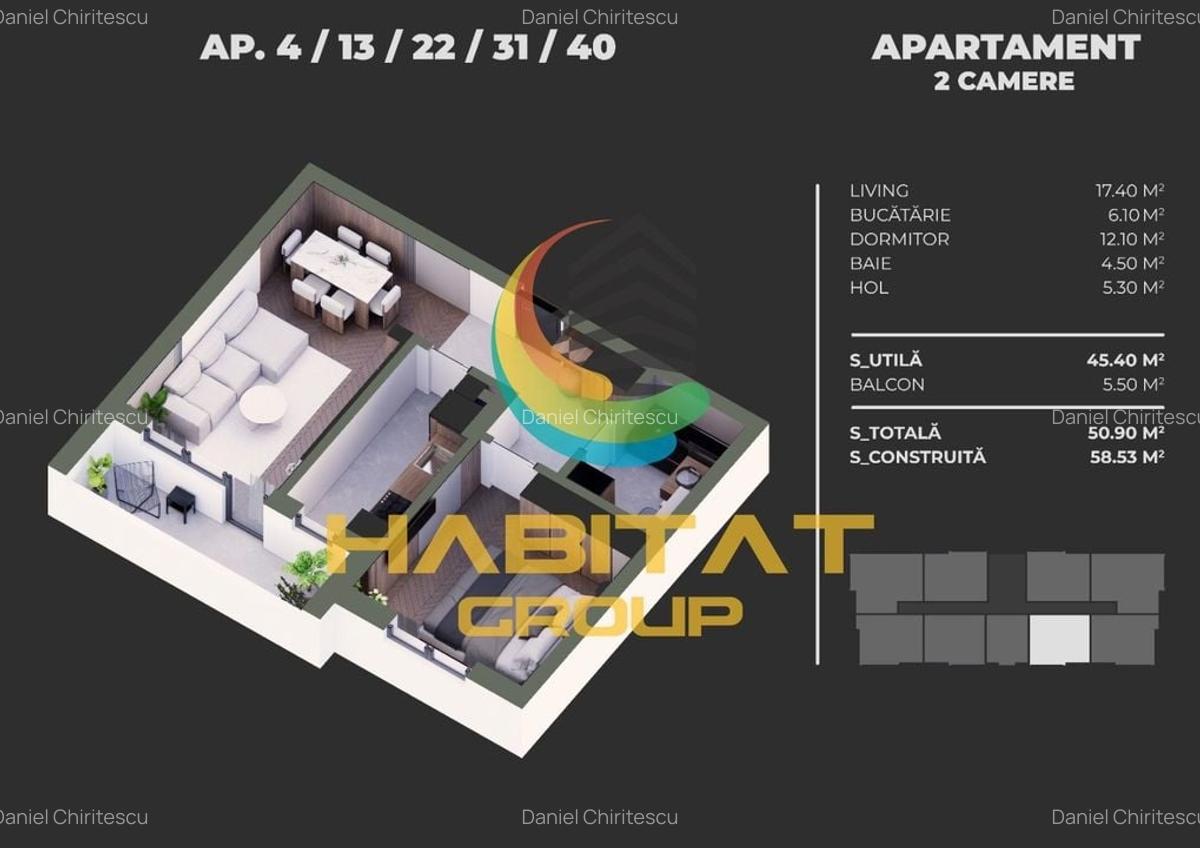 Apartament 2 Camere Sector 4 Grand Arena 50.9mp - 2