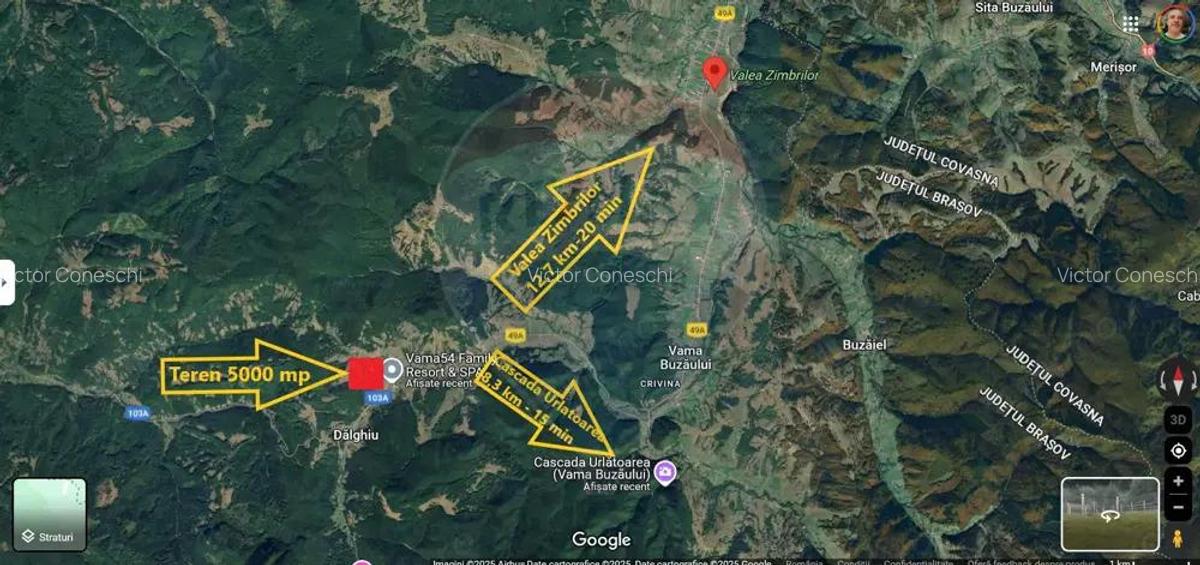 OPORTUNITATE! Teren 5,000 mp Vama Buzaului / Drumul DJ103A - 1