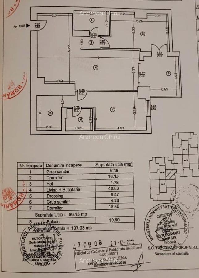 Apartament cu 3 camere, mobilat în Barbu Văcărescu - 19