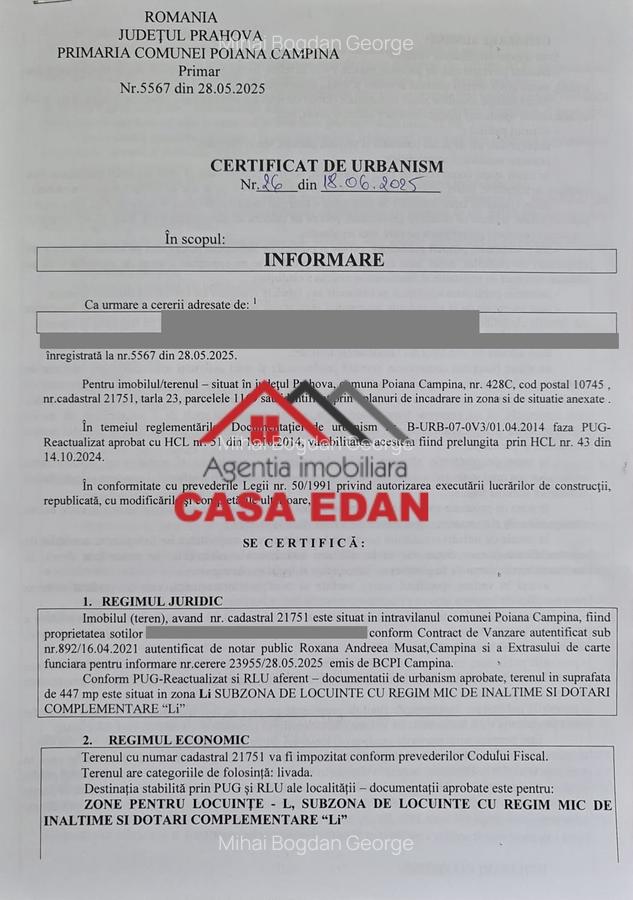 Teren intravilan construibil in Poiana Campina--447 mp---19.000e - 10