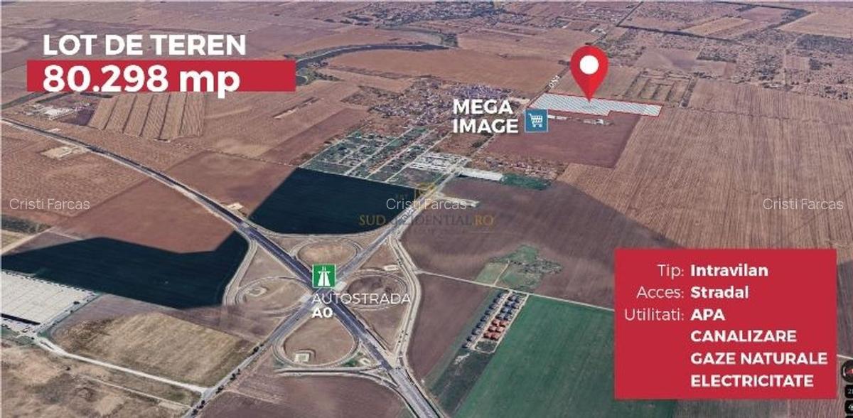 Teren 8 hectare cu deschidere ampla, Popesti-Leordeni, acces rapid A0 si Centura - 2