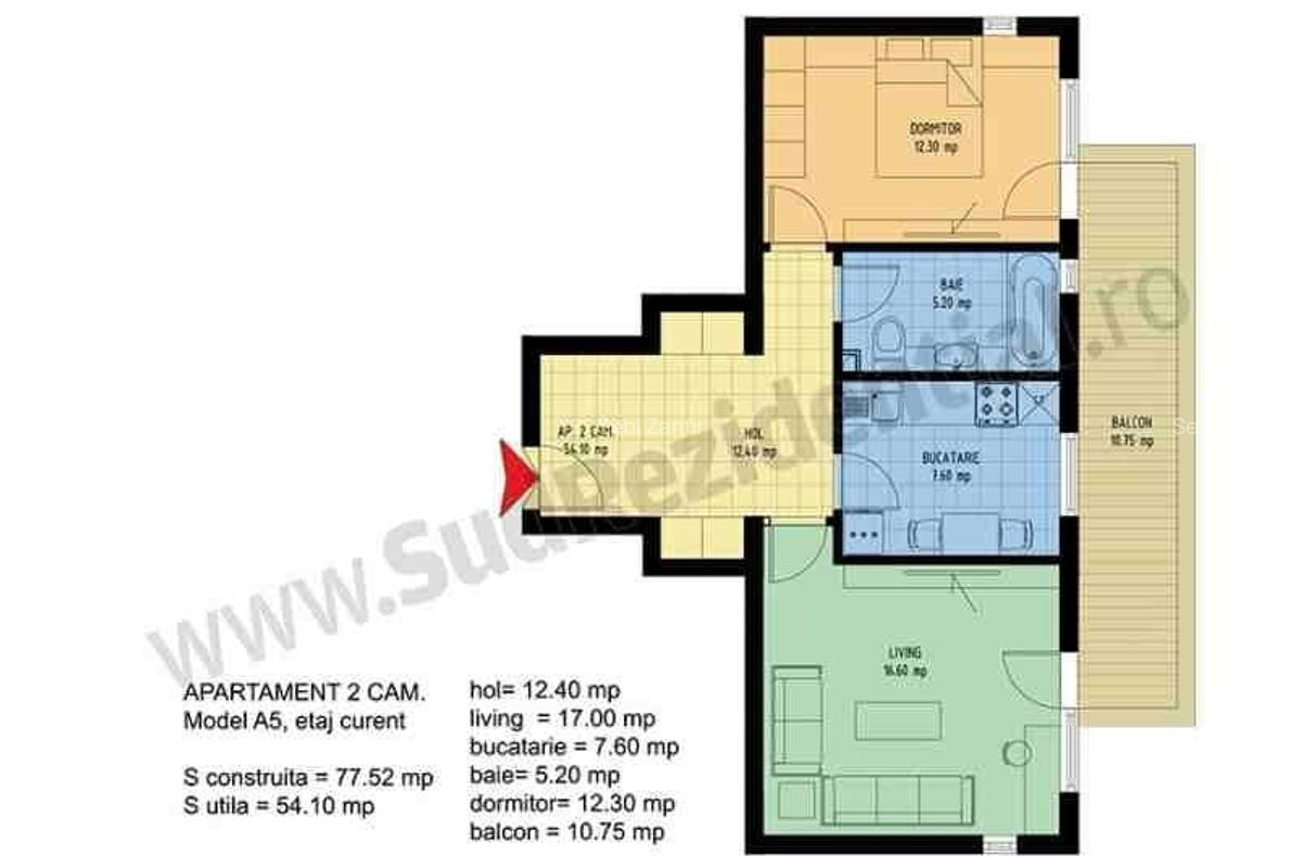 Apartament 2 camere de inchiriat, Str. Amurgului, Popesti Leordeni - 12