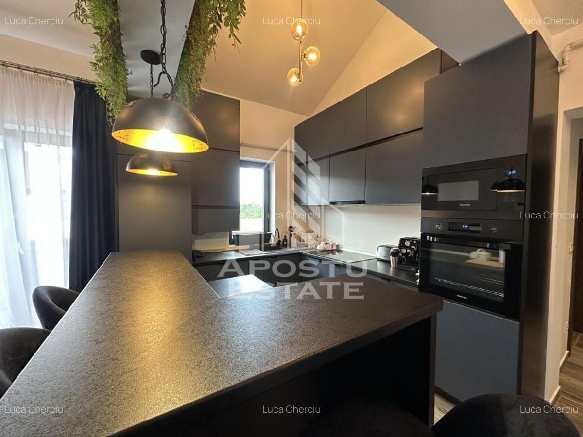 Penthouse mobilat de lux pe 2 nivele cu 3 camere si 2 bai in Giroc. - 4