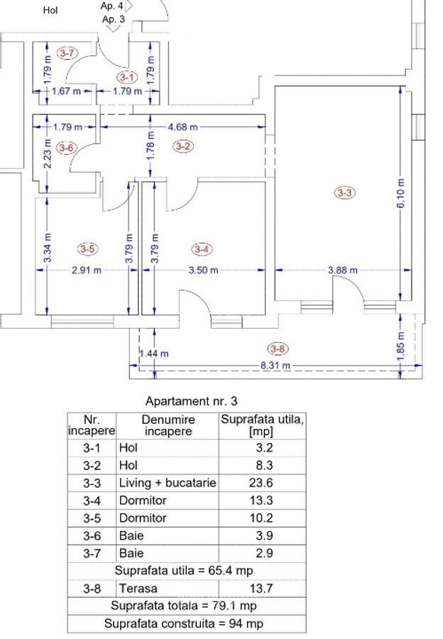 Apartament modern cu 3 camere – zona Salciei, Baia Mare | Parter înalt, mobilat - 13