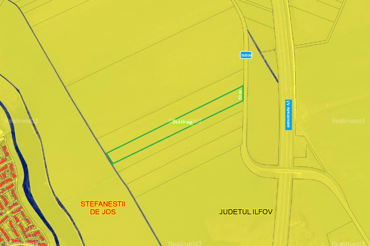 Teren vânzare – 24.415 mp, Ștefăneștii de Jos – Zona locuinte - 2