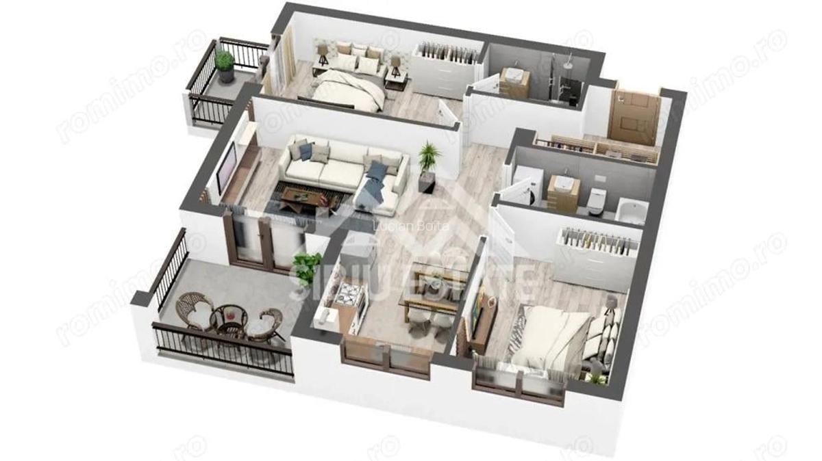 Apartament cu Gradina generoasa de 49 mp 3 camere, terasa, balcon - 12