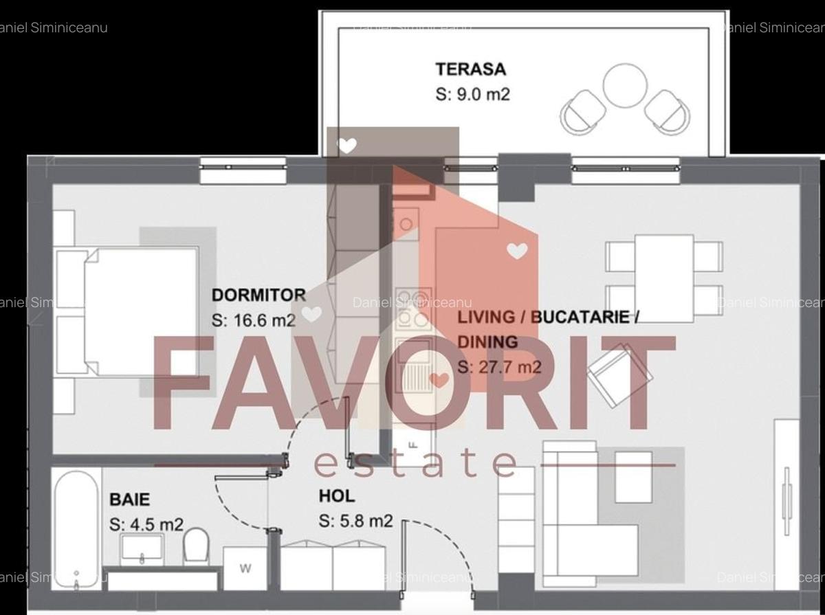 Apartament cu 2 camere decomandat în Aradului - 7