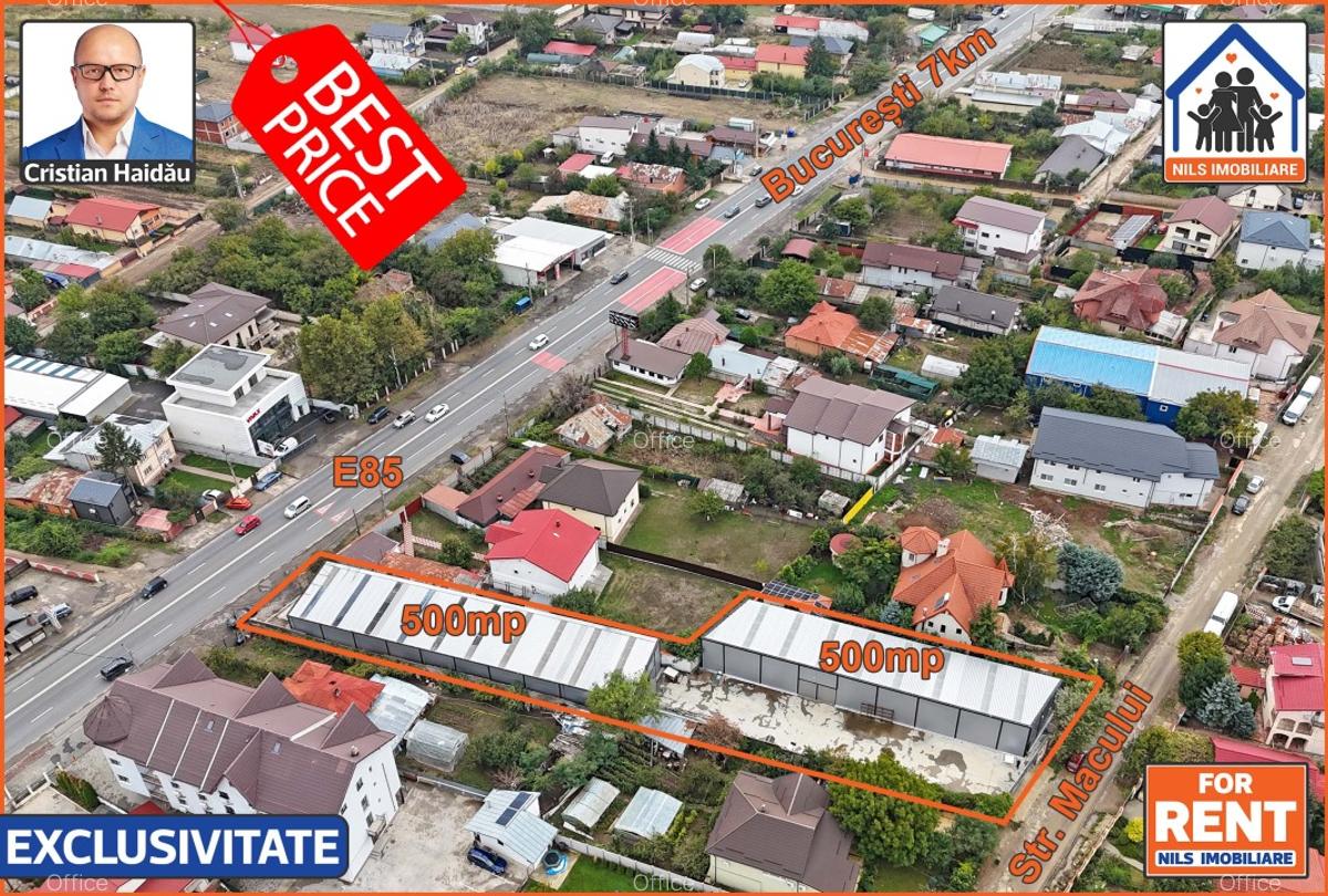 2 x Hala 500mp | 3,2e/mp! | E85 si Macului |Utilitati | Afumati IF - 9