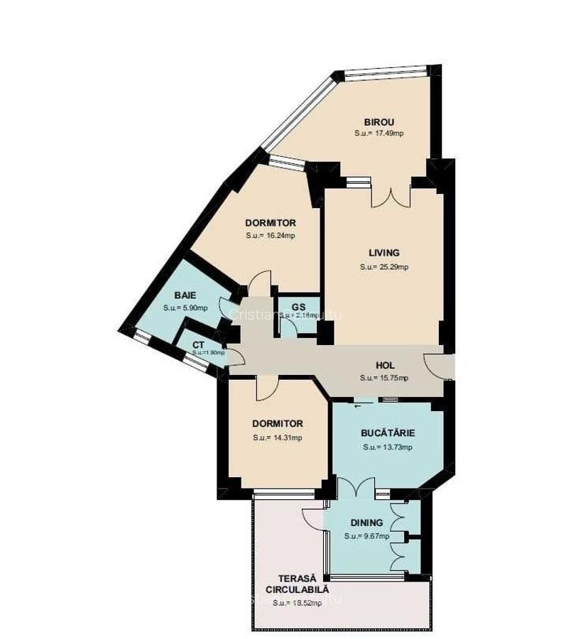 Apartament cu 3 camere semidecomandat, mobilat în Herăstrău - 13