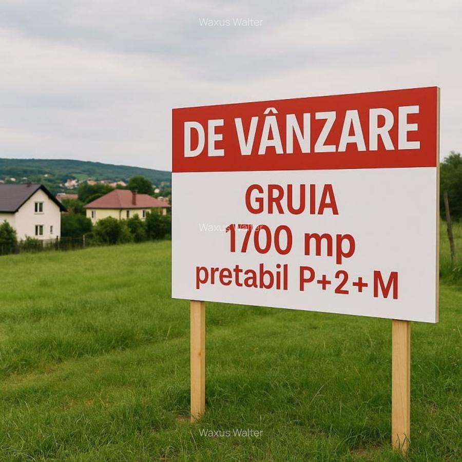 Teren intravilan in Gruia, 1700mp, pretabil bloc, PUZ aprobat - 1