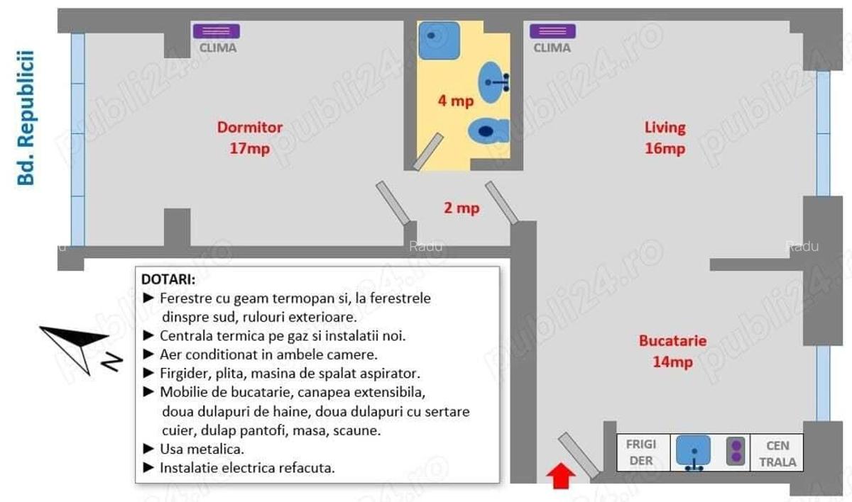 Proprietar, inchiriez apartament 2 camere ultracentral Timisoara, Repubilicii cu Piatra Craiului - 9