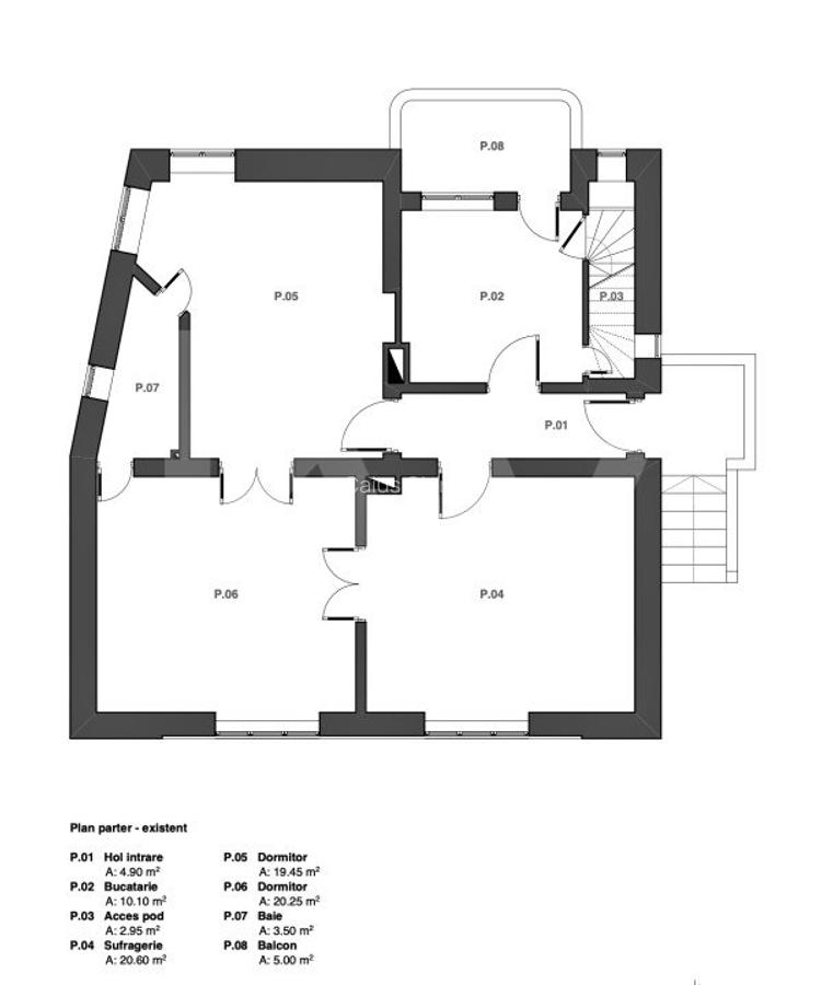 Casa pe un singur nivel cu 3 camere+pivnita. Pod si curte-Zona Sub Arini - 11