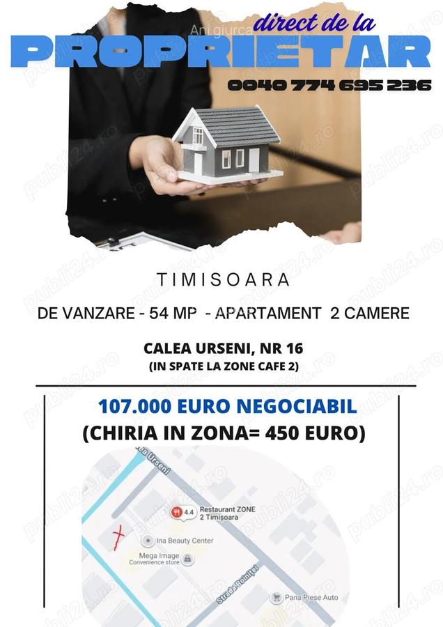 PROPRIETAR vand aparament 2 camere, C.Urseni - PRIMA LINIE - 1