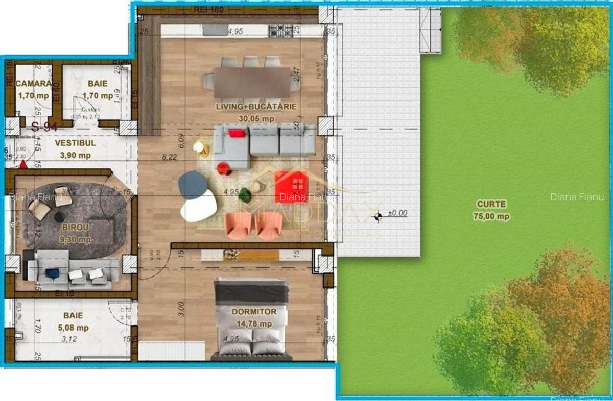 Apartament de vanzare 3 camere + curte 75mp***Domenii - 11