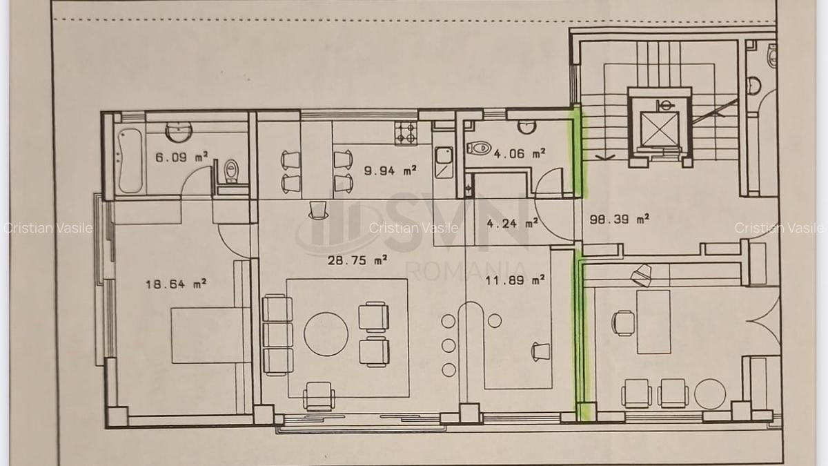 Apartament cu 2 camere semidecomandat în Dorobanți - 15
