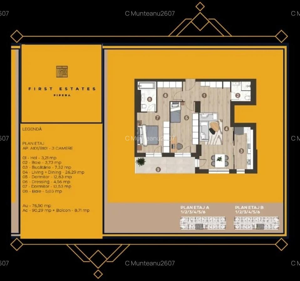 Apartament 3 Camere cu finisaje premium | zona Pipera Plaza | Prima Inchiriere - 11