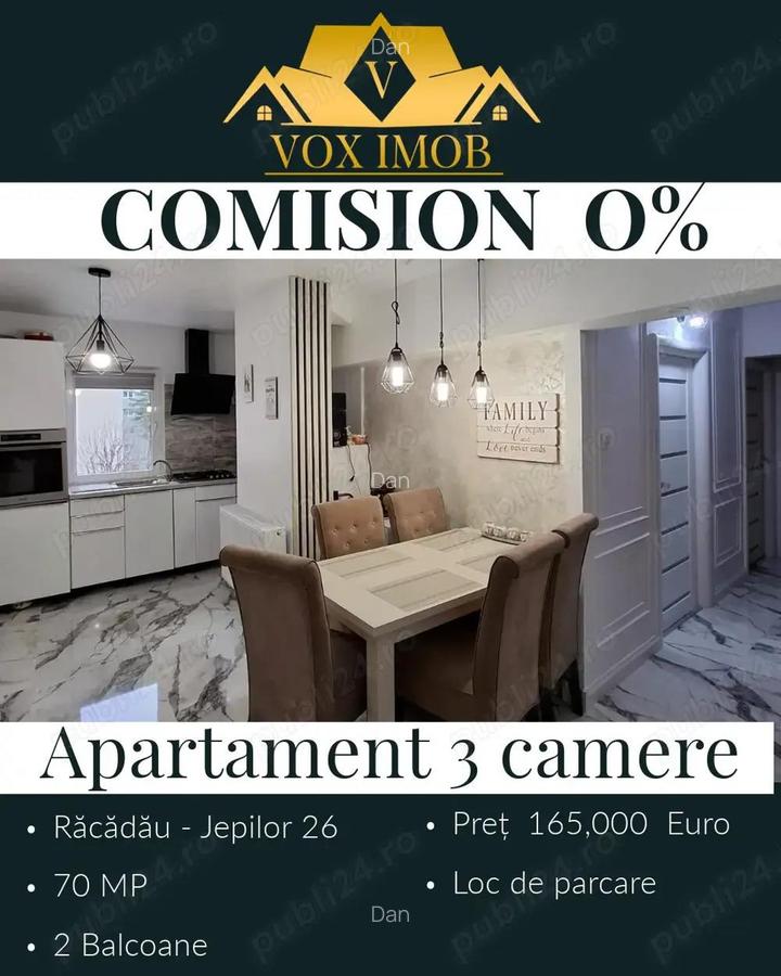 COMISION 0% Apartament 3 camere Racadau - 1 COMISION 0% Apartament 3 camere Racadau - 1