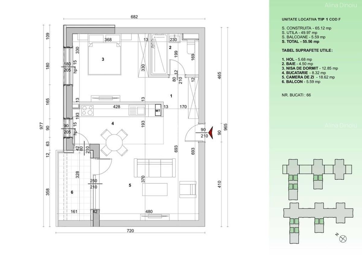 Apartament 2 camere Obor Veranda Mall - High Garden East I COM0% - 3
