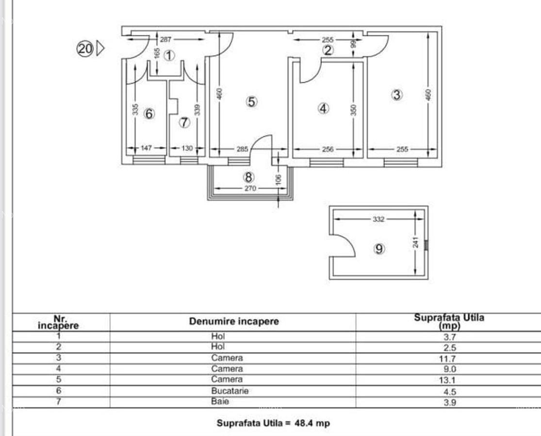 APARTAMENT 3 CAMERE SEMIDECOMANDAT CONFORT 2 ZONA PIATA CARAGIALE - 1
