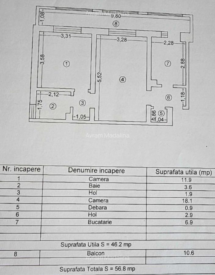 City_apartament 2camere,57mp,pret 82.500E - 1