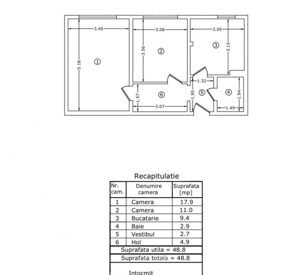 Apartament 2 camere - decomandat - renovat - mobilat & utilat - 13