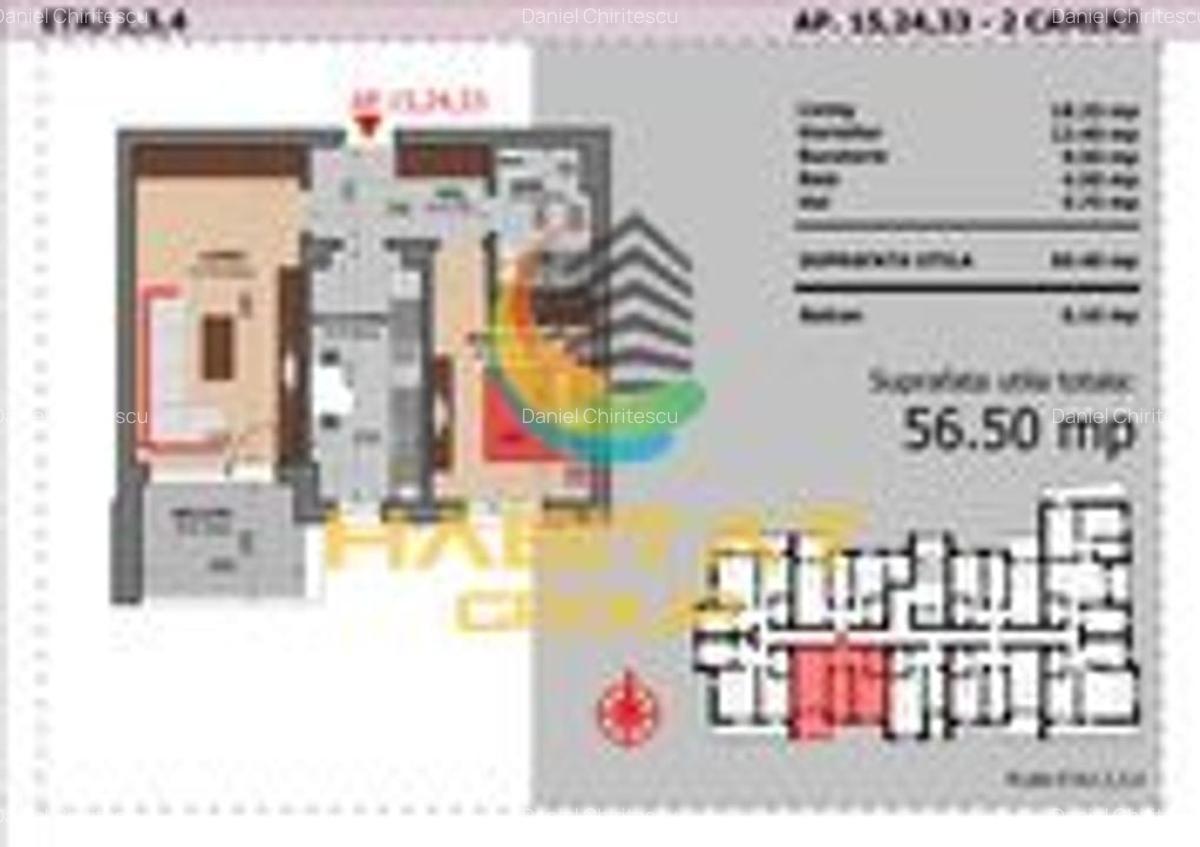 Apartament 2 Camere Decomandat Sector 4 Grand Arena 56.5 Mp - 2