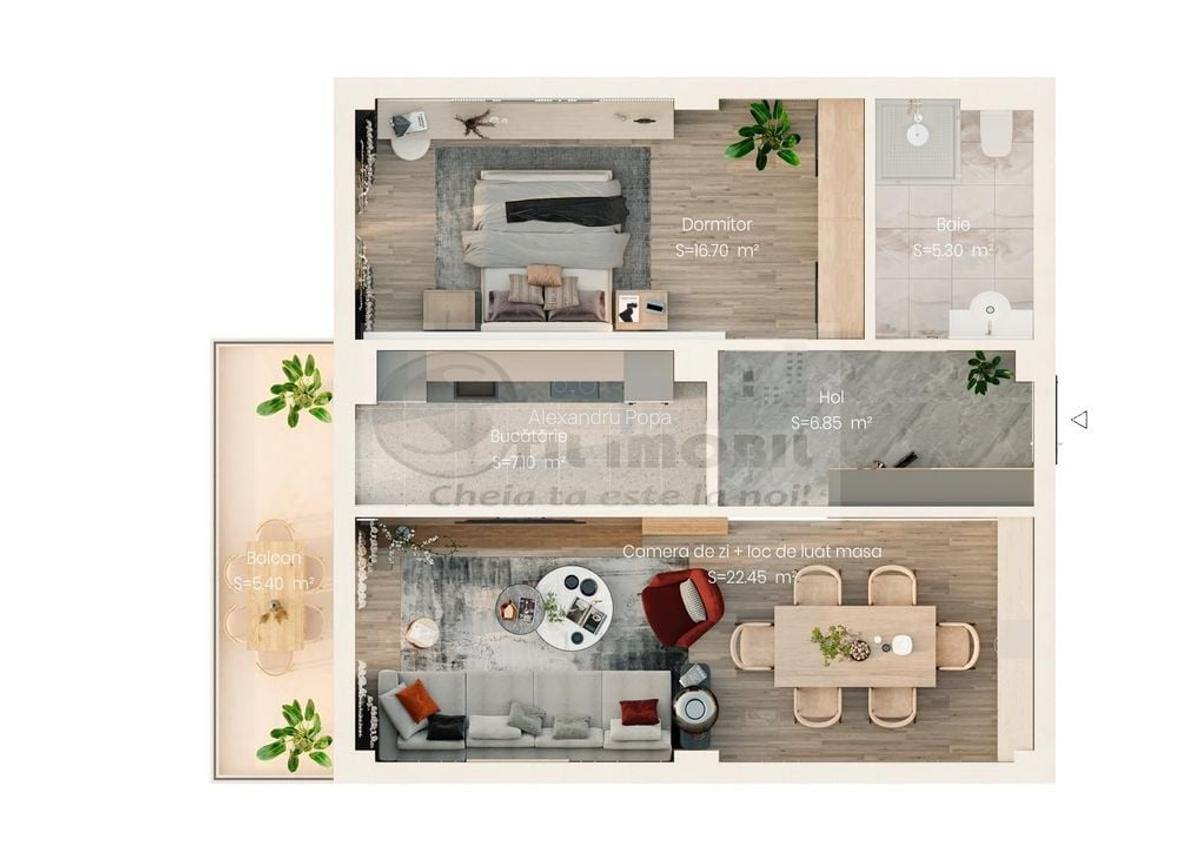 Apartament 2 camere 60mp  - Valea Lupului - 1