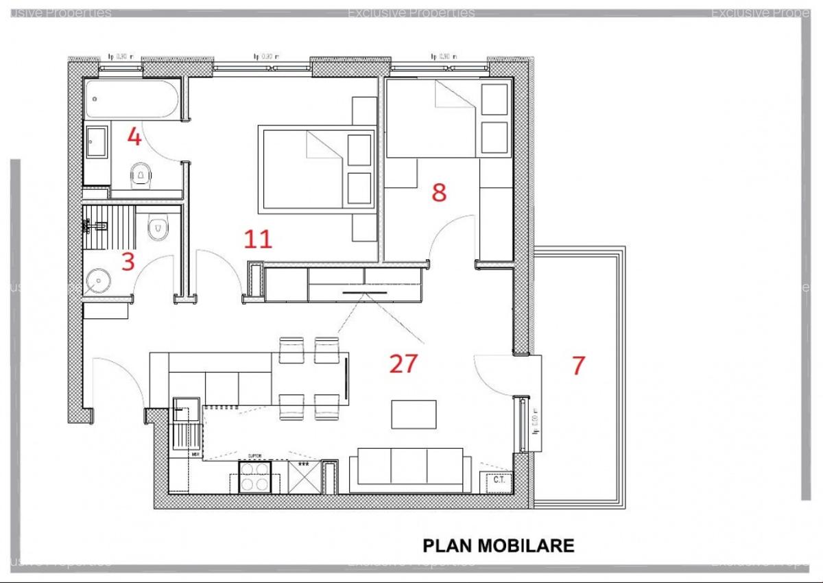 Apartament 3 camere in Arcadia Domenii 2 bai gata de mutare - 19