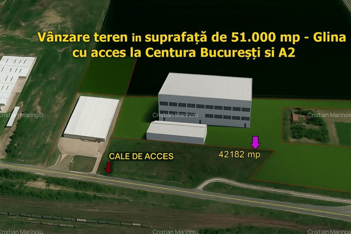 Vanzare teren 51.000 mp - Glina, cu acces direct la Centura Bucuresti si A2 - 1