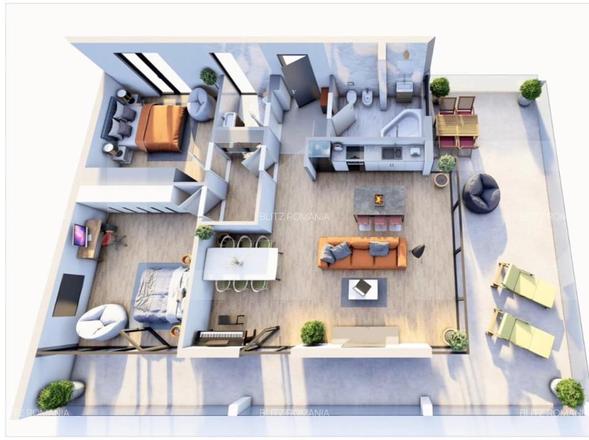 Apartament cu 2 camere, etaj intermediar, terasa, Braytim - 1