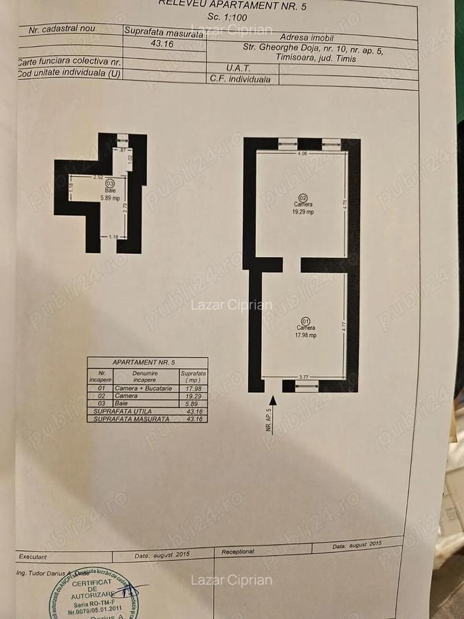 Apartament 1 camera, 43 mp, demisol - zona centrala - 8 Apartament 1 camera, 43 mp, demisol - zona centrala - 8