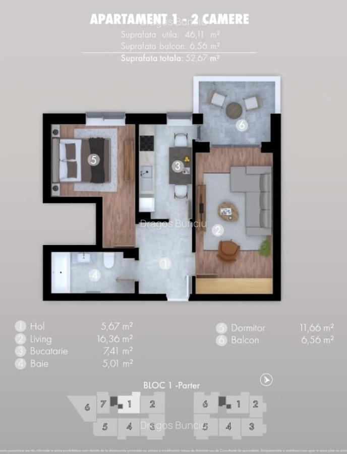 Apartament cu 2 camere decomandat în Apărătorii Patriei - 7