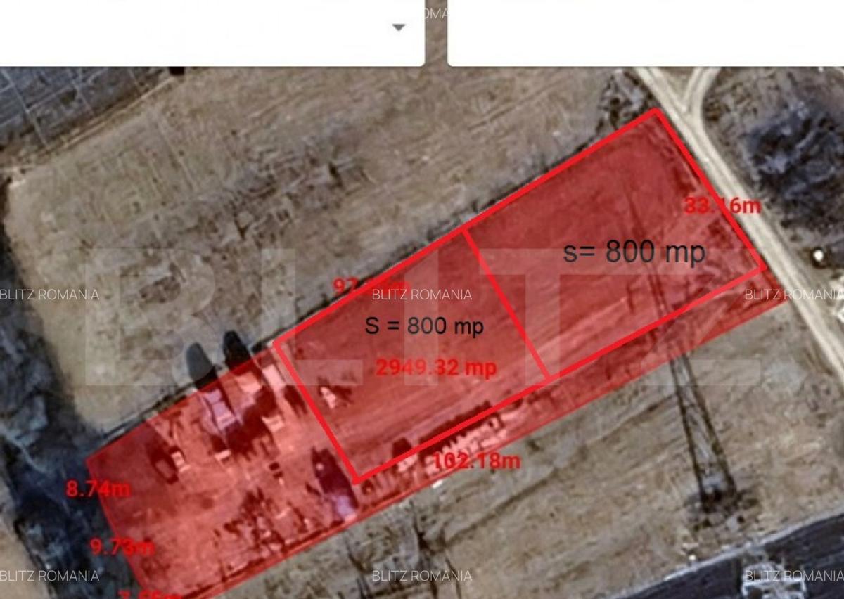 Teren intravilan, 2 parcele x 800 mp, 27 mp front, Popesti - 2