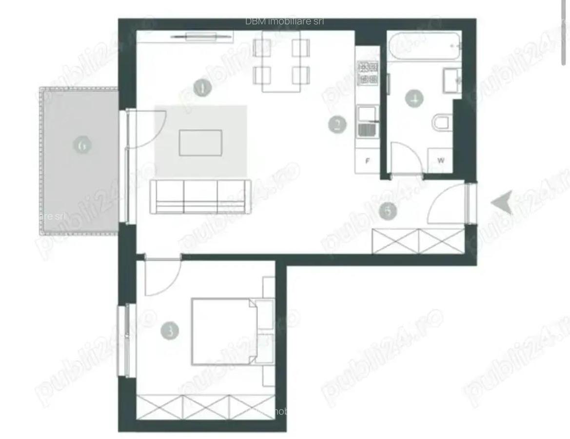 De inchiriat apartament 2 camere central complex Paltim - 4