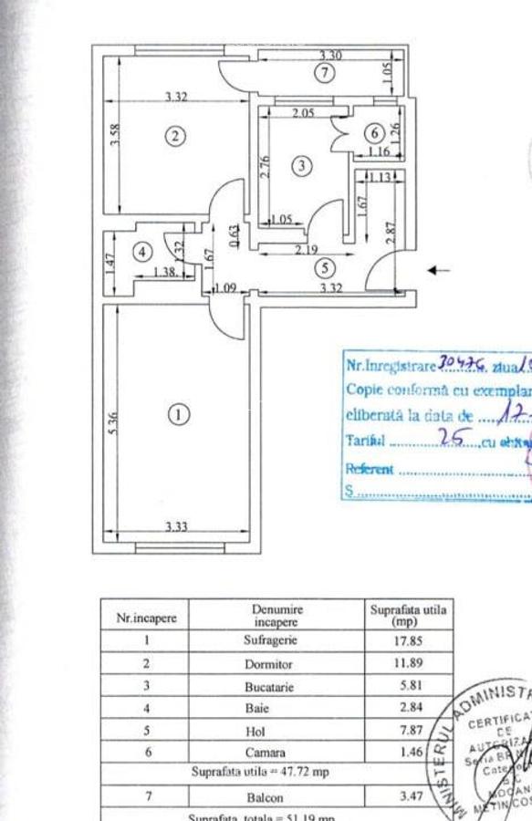 Apart. 2 camere Bd Independentei sup 51 mp - 2