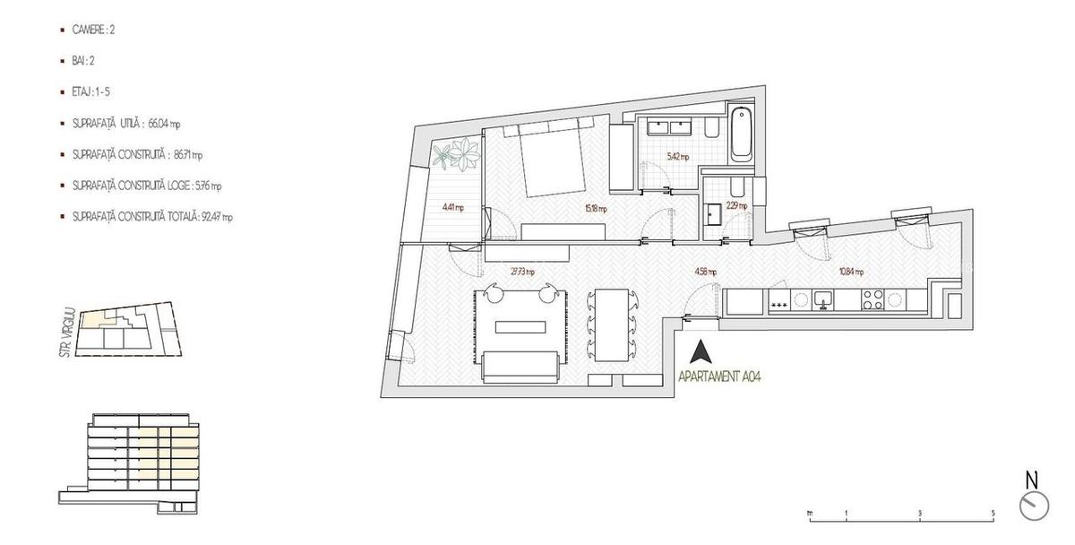 2 CAMERE || 2 BAI || BUCATARIE SEPARATA || VIRGILIU - 20