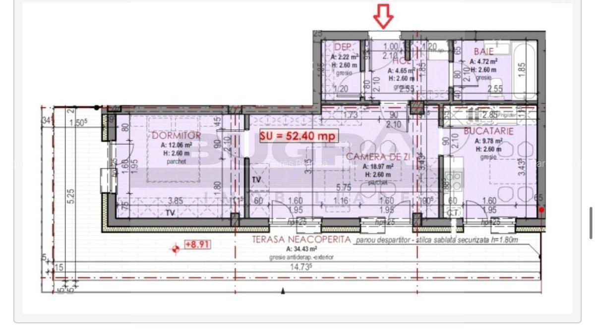 Apartament de 2 camere finisat modern, 52mp, parcare subterana, Terra - 9