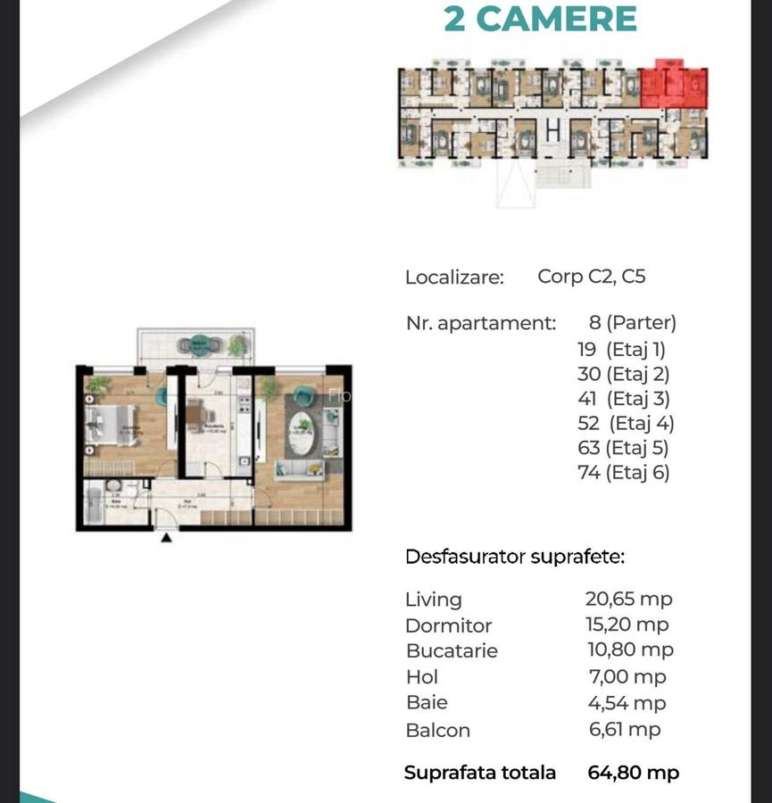 Apartament 2 Camere Decomandat | 64.80mp | Bloc Nou l PASARELA BERCENI - 2