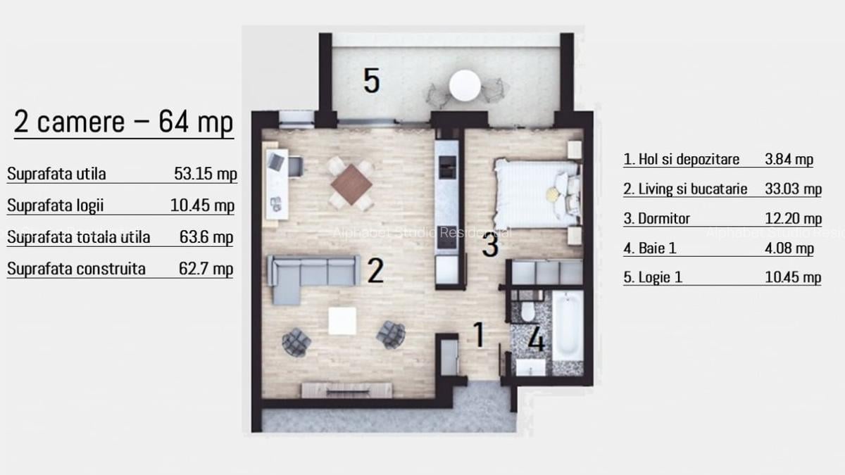 H35 by ALPHABET - 2 camere, 65 MP, ETAJ 1 - 4