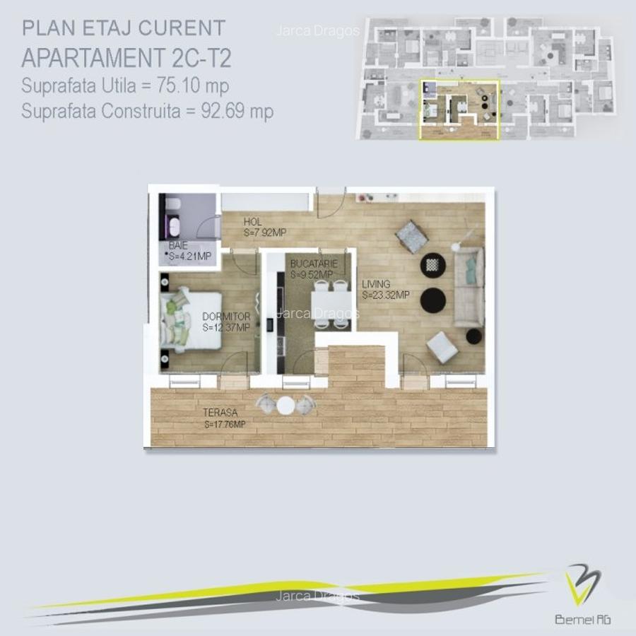 KISELEFF 2 camere mobilat utilat LUX loc parcare inclus - 2
